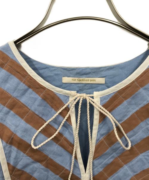 ne quittez pas（ヌキテパ）ne quittez pas (ヌキテパ) Cotton Voile Stripe Gather Dress スカイブルー サイズ:Sの古着・服飾アイテム