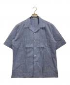 AURALEEオーラリー）の古着「ストライプオープンカラーシャツ」｜ブルー