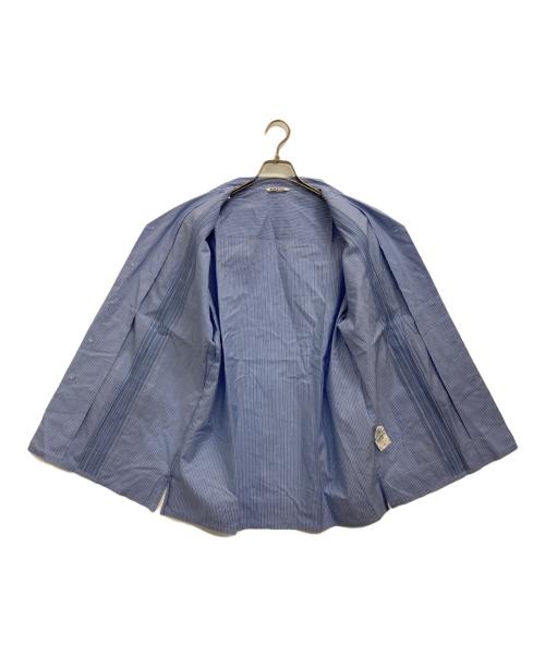 AURALEE（オーラリー）AURALEE (オーラリー) ストライプオープンカラーシャツ ブルー サイズ:5の古着・服飾アイテム