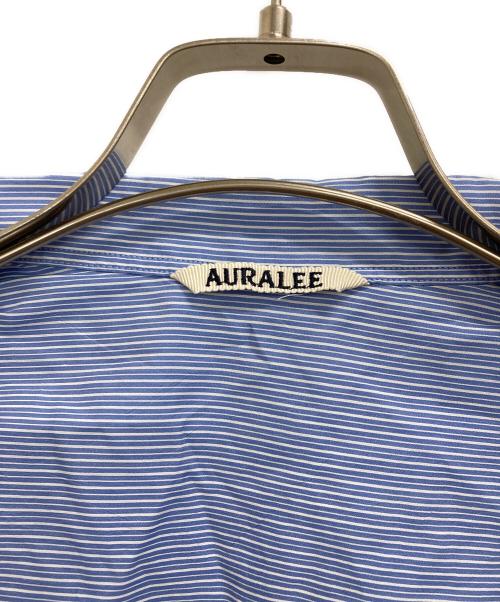 AURALEE（オーラリー）AURALEE (オーラリー) ストライプオープンカラーシャツ ブルー サイズ:5の古着・服飾アイテム