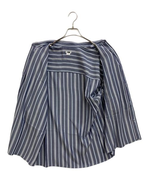 H BEAUTY&YOUTH（エイチ ビューティー&ユース）H BEAUTY&YOUTH (エイチ ビューティー&ユース) RIOPEL STRIPE SHORT SLEEVE SHIRT（ ストライプショートスリーブシャツ ） ネイビー サイズ:Lの古着・服飾アイテム