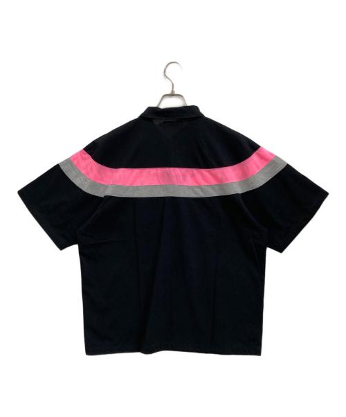 NICENESS（ナイスネス）NICENESS (ナイスネス) ボーダーポロシャツ ブラック サイズ:Mの古着・服飾アイテム