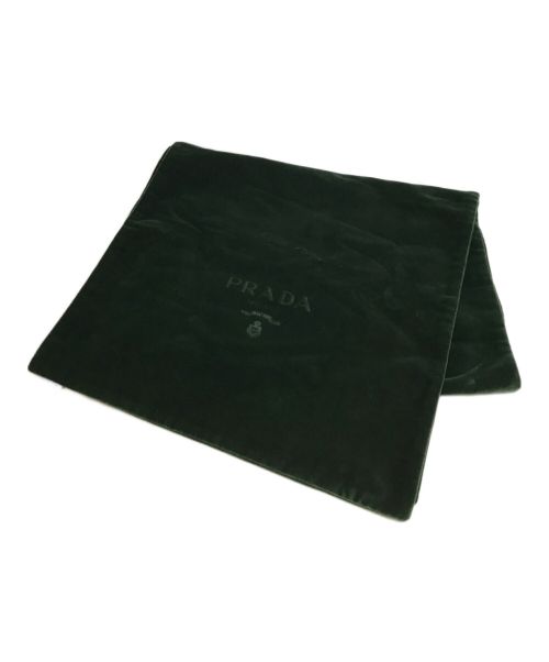 PRADA（プラダ）PRADA (プラダ) ベロアマフラー グリーンの古着・服飾アイテム