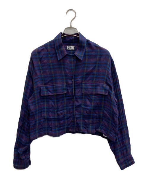 DIESEL（ディーゼル）DIESEL (ディーゼル) チェックシャツ パープル サイズ:Sの古着・服飾アイテム