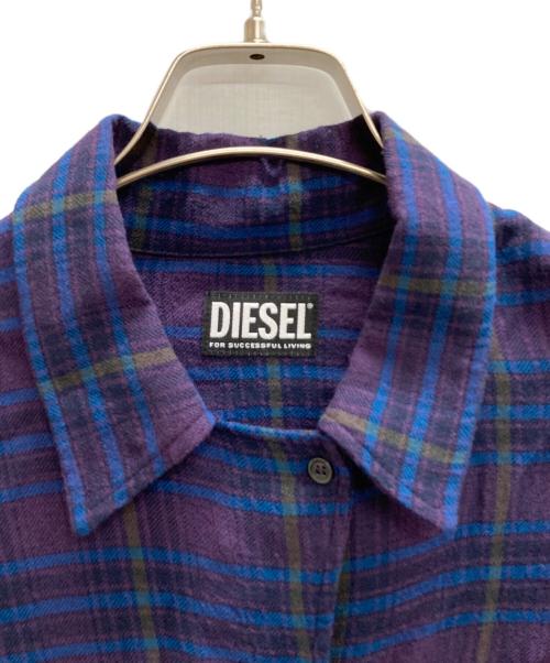 DIESEL（ディーゼル）DIESEL (ディーゼル) チェックシャツ パープル サイズ:Sの古着・服飾アイテム