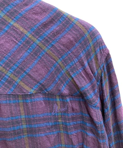 DIESEL（ディーゼル）DIESEL (ディーゼル) チェックシャツ パープル サイズ:Sの古着・服飾アイテム
