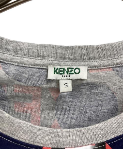 KENZO（ケンゾー）KENZO (ケンゾー) 総柄プリントTシャツ グレー×ネイビー サイズ:Sの古着・服飾アイテム