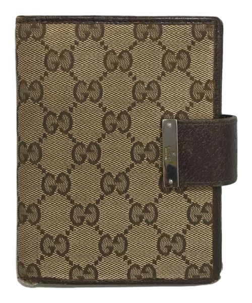GUCCI（グッチ）GUCCI (グッチ) アジェンダ/GGキャンバス手帳カバー ブラックの古着・服飾アイテム