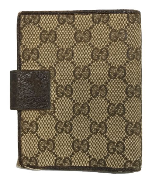 GUCCI（グッチ）GUCCI (グッチ) アジェンダ/GGキャンバス手帳カバー ブラックの古着・服飾アイテム
