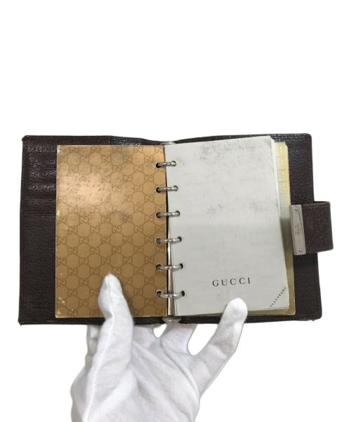 GUCCI（グッチ）GUCCI (グッチ) アジェンダ/GGキャンバス手帳カバー ブラックの古着・服飾アイテム