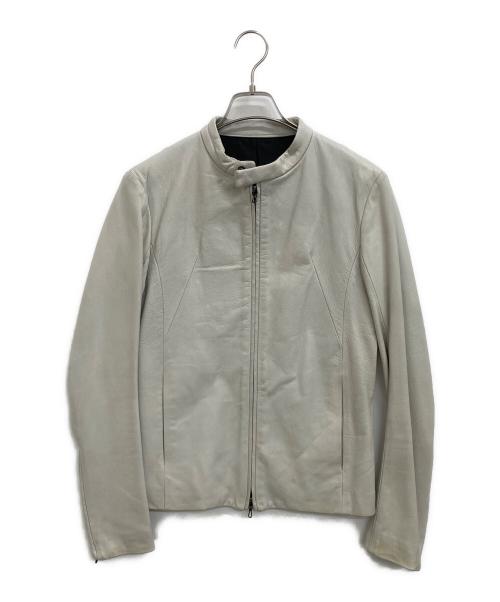 SHELLAC（シェラック）SHELLAC (シェラック) シングルライダースジャケット グレー サイズ:46の古着・服飾アイテム