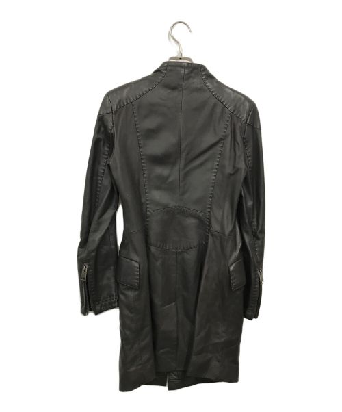 EMPORIO ARMANI（エンポリオアルマーニ）EMPORIO ARMANI (エンポリオアルマーニ) ラムレザーコート ブラウン サイズ:38の古着・服飾アイテム