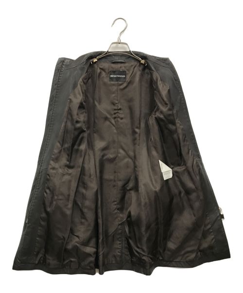 EMPORIO ARMANI（エンポリオアルマーニ）EMPORIO ARMANI (エンポリオアルマーニ) ラムレザーコート ブラウン サイズ:38の古着・服飾アイテム