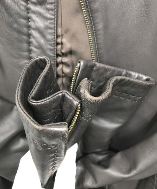 EMPORIO ARMANI（エンポリオアルマーニ）EMPORIO ARMANI (エンポリオアルマーニ) ラムレザーコート ブラウン サイズ:38の古着・服飾アイテム