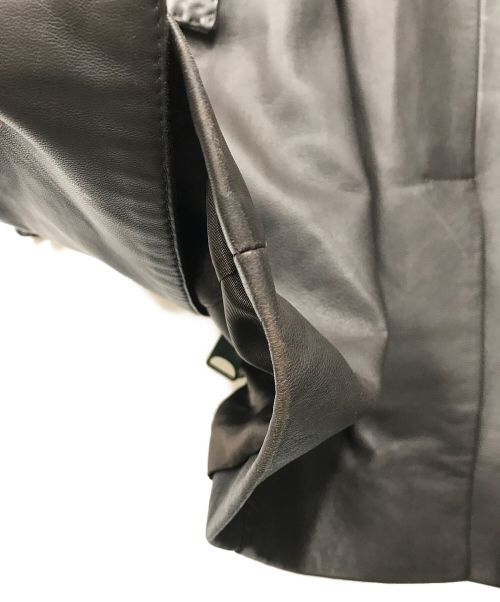 EMPORIO ARMANI（エンポリオアルマーニ）EMPORIO ARMANI (エンポリオアルマーニ) ラムレザーコート ブラウン サイズ:38の古着・服飾アイテム