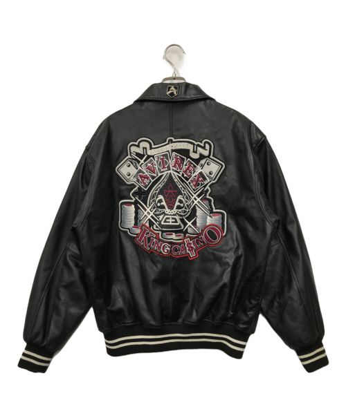 AVIREX（アヴィレックス）AVIREX (アヴィレックス) レザースタジャン ブラック サイズ:サイズタグ欠品の古着・服飾アイテム