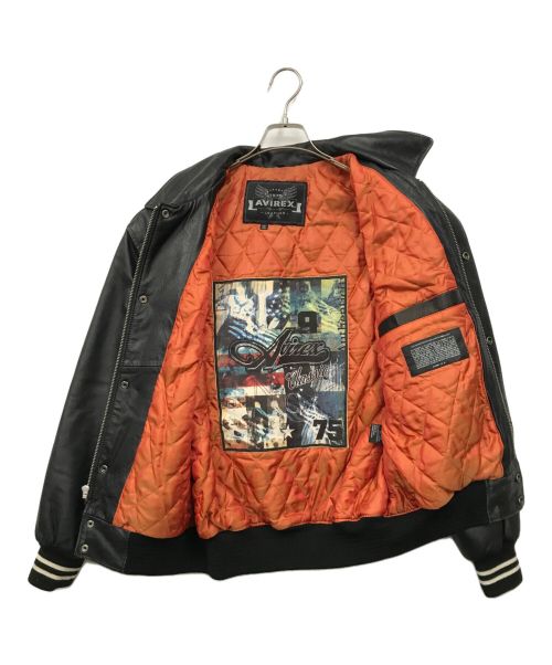 AVIREX（アヴィレックス）AVIREX (アヴィレックス) レザースタジャン ブラック サイズ:サイズタグ欠品の古着・服飾アイテム