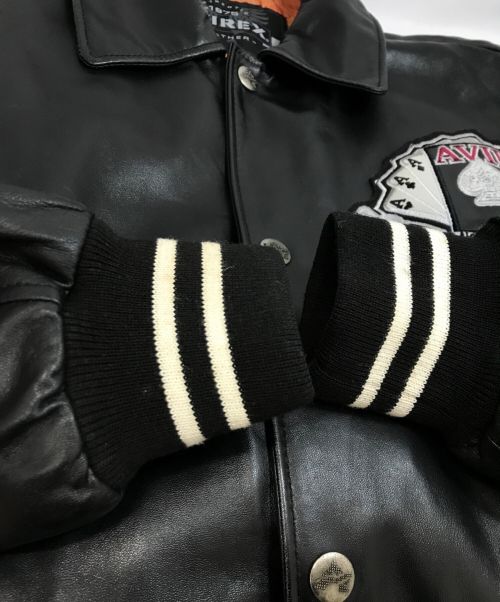 AVIREX（アヴィレックス）AVIREX (アヴィレックス) レザースタジャン ブラック サイズ:サイズタグ欠品の古着・服飾アイテム