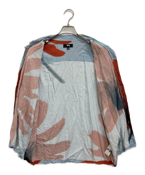 stussy（ステューシー）stussy (ステューシー) オープンカラーシャツ オレンジ×ブルー サイズ:Mの古着・服飾アイテム