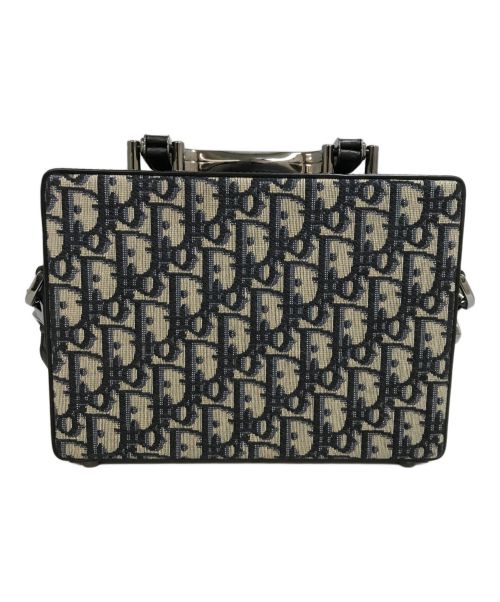 Christian Dior（クリスチャン ディオール）Christian Dior (クリスチャン ディオール) LOCK MINI BAG OBLIQUE JACQUARD ネイビー×ブラックの古着・服飾アイテム