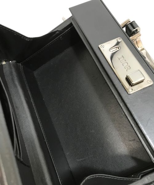 Christian Dior（クリスチャン ディオール）Christian Dior (クリスチャン ディオール) LOCK MINI BAG OBLIQUE JACQUARD ネイビー×ブラックの古着・服飾アイテム