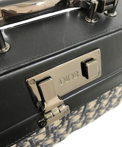 Christian Dior（クリスチャン ディオール）Christian Dior (クリスチャン ディオール) LOCK MINI BAG OBLIQUE JACQUARD ネイビー×ブラックの古着・服飾アイテム