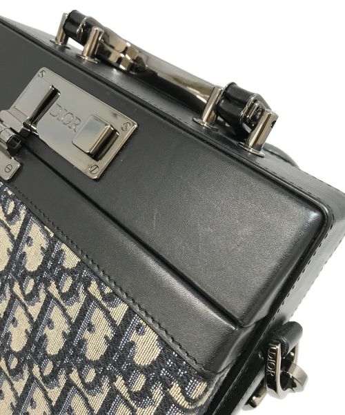 Christian Dior（クリスチャン ディオール）Christian Dior (クリスチャン ディオール) LOCK MINI BAG OBLIQUE JACQUARD ネイビー×ブラックの古着・服飾アイテム