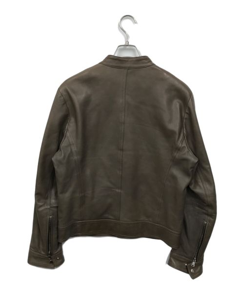 EMMETI（エンメティ）EMMETI (エンメティ) ANDREA/ラムスキンシングルライダースジャケット ブラウン サイズ:48の古着・服飾アイテム