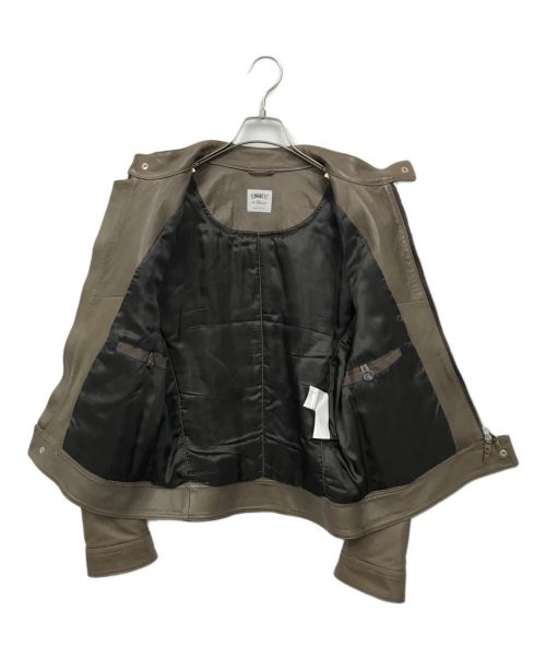 EMMETI（エンメティ）EMMETI (エンメティ) ANDREA/ラムスキンシングルライダースジャケット ブラウン サイズ:48の古着・服飾アイテム