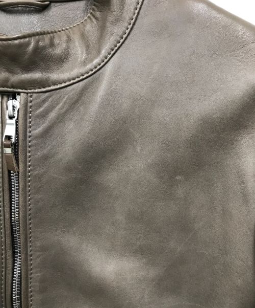 EMMETI（エンメティ）EMMETI (エンメティ) ANDREA/ラムスキンシングルライダースジャケット ブラウン サイズ:48の古着・服飾アイテム