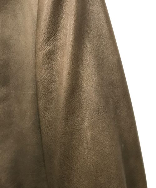 EMMETI（エンメティ）EMMETI (エンメティ) ANDREA/ラムスキンシングルライダースジャケット ブラウン サイズ:48の古着・服飾アイテム