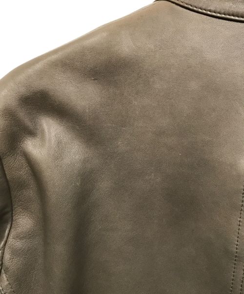 EMMETI（エンメティ）EMMETI (エンメティ) ANDREA/ラムスキンシングルライダースジャケット ブラウン サイズ:48の古着・服飾アイテム