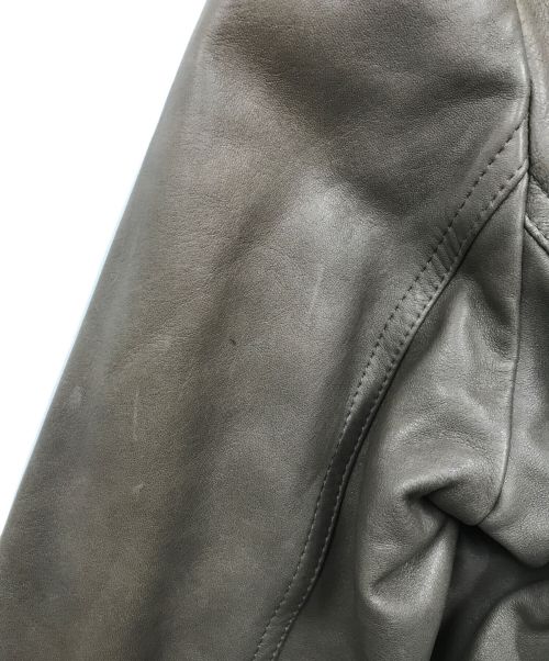 EMMETI（エンメティ）EMMETI (エンメティ) ANDREA/ラムスキンシングルライダースジャケット ブラウン サイズ:48の古着・服飾アイテム