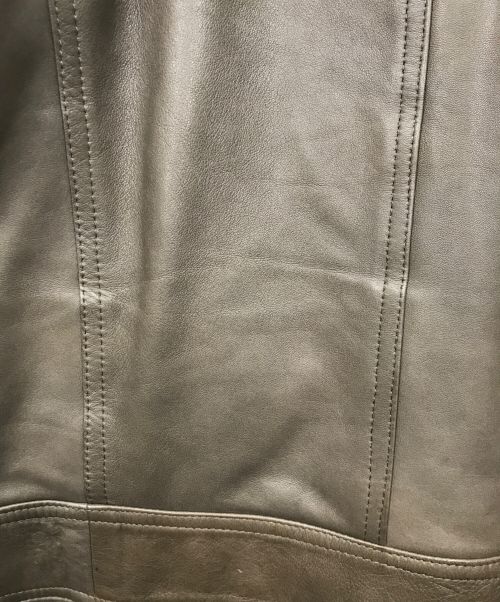 EMMETI（エンメティ）EMMETI (エンメティ) ANDREA/ラムスキンシングルライダースジャケット ブラウン サイズ:48の古着・服飾アイテム
