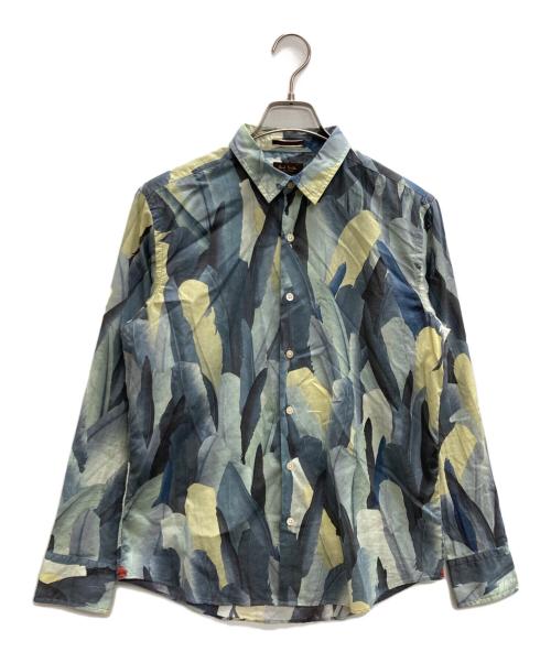 Paul Smith COLLECTION（ポールスミス コレクション）Paul Smith COLLECTION (ポールスミス コレクション) フローラルプリントシャツ ブルー サイズ:Mの古着・服飾アイテム