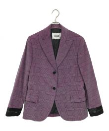 MSGM（エムエスジーエム）の古着「フェードデザインチェックテーラードジャケット」｜パープル