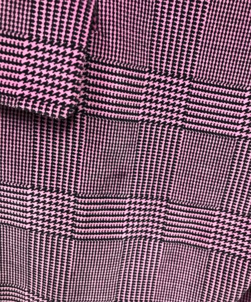 MSGM（エムエスジーエム）MSGM (エムエスジーエム) フェードデザインチェックテーラードジャケット パープル サイズ:40の古着・服飾アイテム