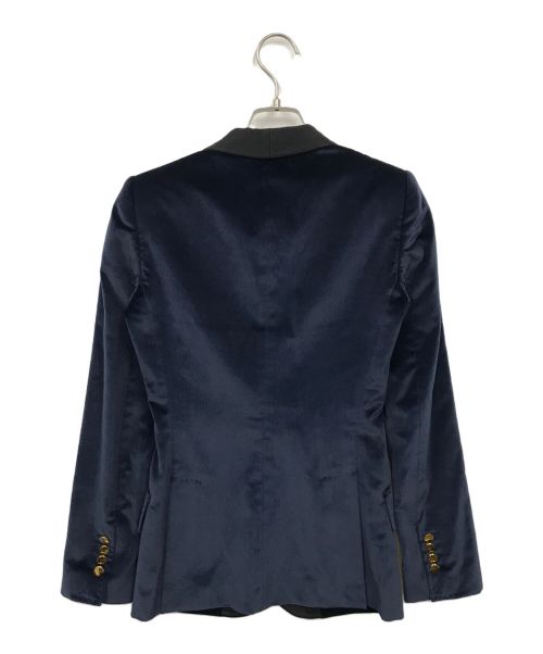 DOLCE & GABBANA（ドルチェ＆ガッバーナ）DOLCE & GABBANA (ドルチェ＆ガッバーナ) ベロアテーラードジャケット ネイビー サイズ:36の古着・服飾アイテム