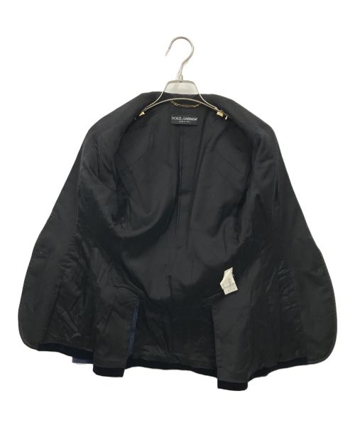 DOLCE & GABBANA（ドルチェ＆ガッバーナ）DOLCE & GABBANA (ドルチェ＆ガッバーナ) ベロアテーラードジャケット ネイビー サイズ:36の古着・服飾アイテム