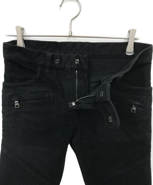 BALMAIN（バルマン）BALMAIN (バルマン) バイカーパンツ ブラック サイズ:27の古着・服飾アイテム