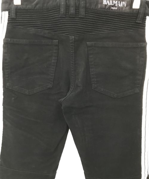 BALMAIN（バルマン）BALMAIN (バルマン) バイカーパンツ ブラック サイズ:27の古着・服飾アイテム