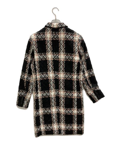 NO ID.（ノーアイディー）NO ID. (ノーアイディー) ツイードロングコート ブラック サイズ:1の古着・服飾アイテム