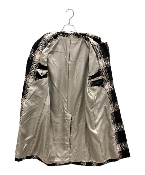 NO ID.（ノーアイディー）NO ID. (ノーアイディー) ツイードロングコート ブラック サイズ:1の古着・服飾アイテム