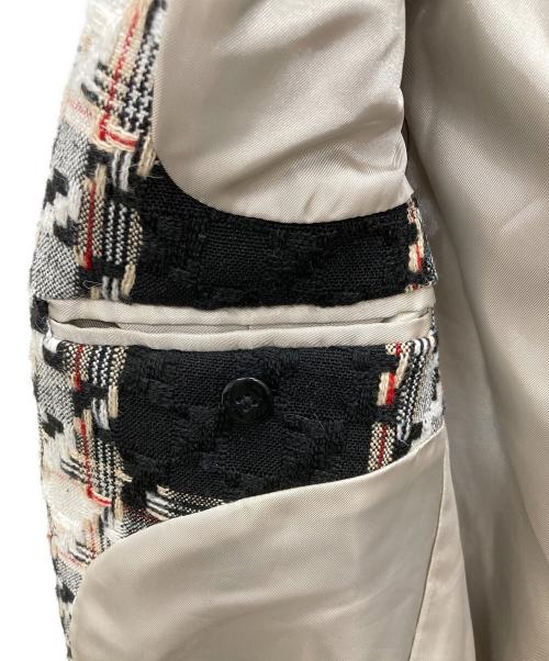 NO ID.（ノーアイディー）NO ID. (ノーアイディー) ツイードロングコート ブラック サイズ:1の古着・服飾アイテム