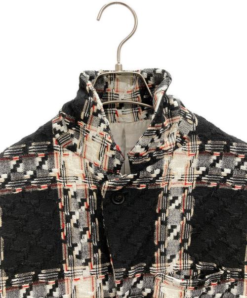 NO ID.（ノーアイディー）NO ID. (ノーアイディー) ツイードロングコート ブラック サイズ:1の古着・服飾アイテム