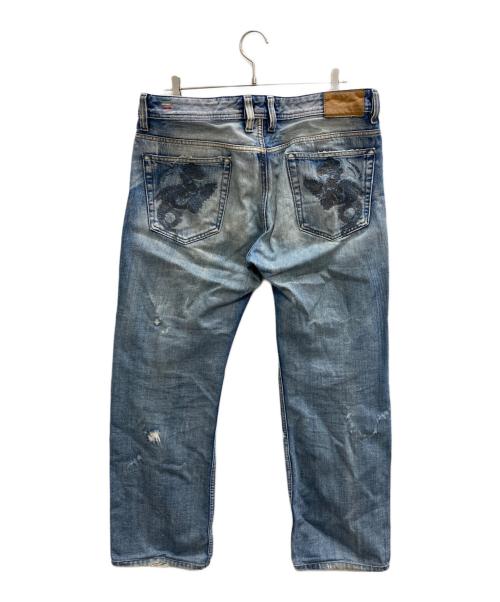 DIESEL（ディーゼル）DIESEL (ディーゼル) ポケット刺繍デニムパンツ インディゴ サイズ:W34の古着・服飾アイテム