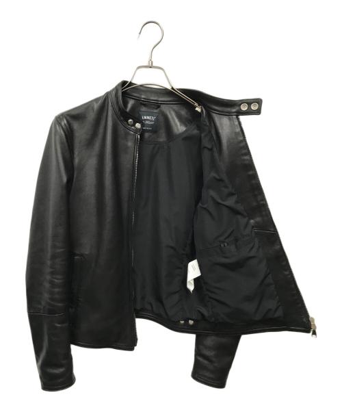 EMMETI（エンメティ）EMMETI (エンメティ) JURI/ラムスキンシングルライダースジャケット ブラック サイズ:42の古着・服飾アイテム