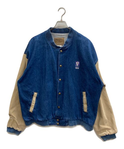 three rivers（スリーリバーズ）Three Rivers (スリーリバーズ) 企業ロゴデニムスタジャン インディゴ サイズ:XLの古着・服飾アイテム