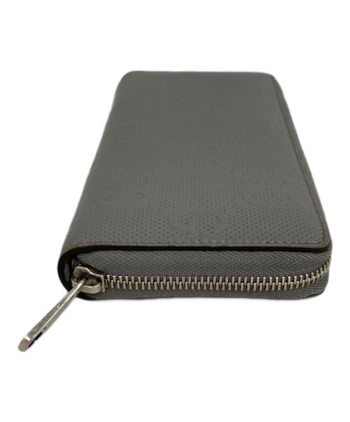 GUCCI（グッチ）GUCCI (グッチ) GGエンボスアラウンドジップウォレット グレーの古着・服飾アイテム