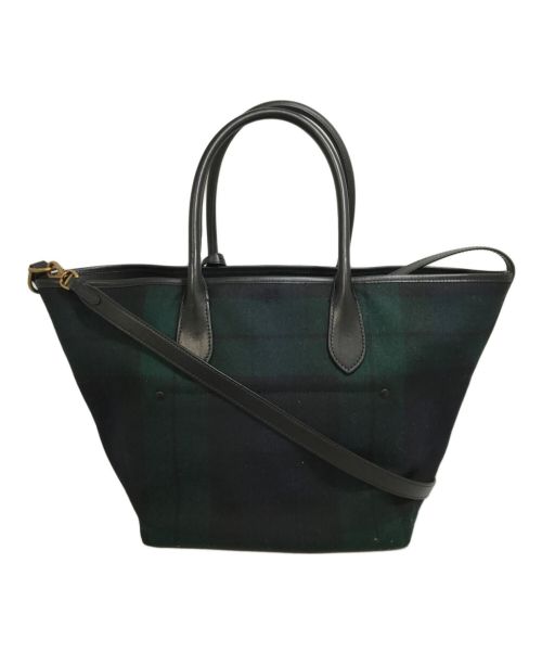 POLO RALPH LAUREN（ポロ・ラルフローレン）POLO RALPH LAUREN (ポロ・ラルフローレン) ブラックウォッチトートバッグ グリーン×ネイビーの古着・服飾アイテム